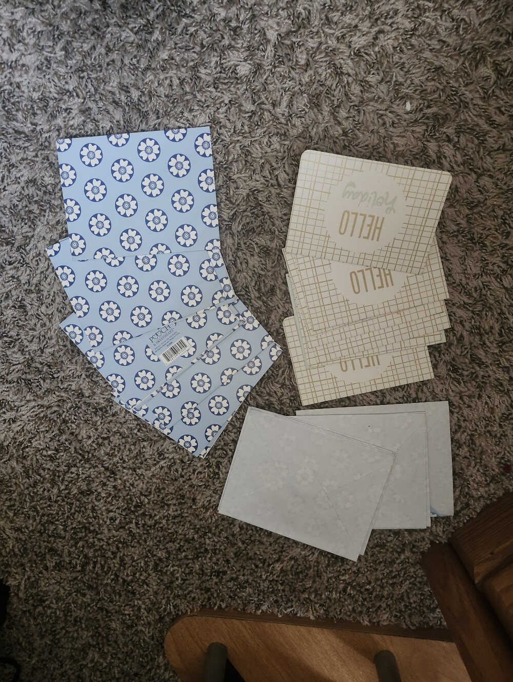 Hello Everyday Assorted Greeting Card Set in Blue, Cream, and Gray